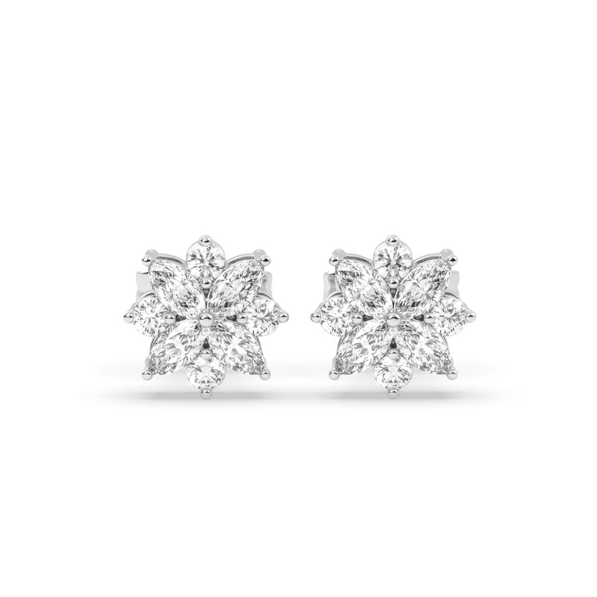 Marquise Flower Stud Earrings