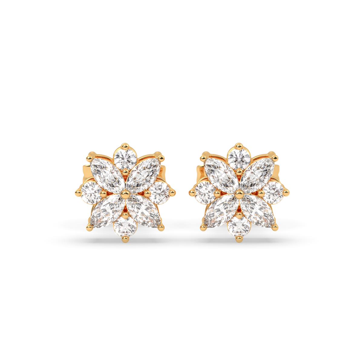 Marquise Flower Stud Earrings