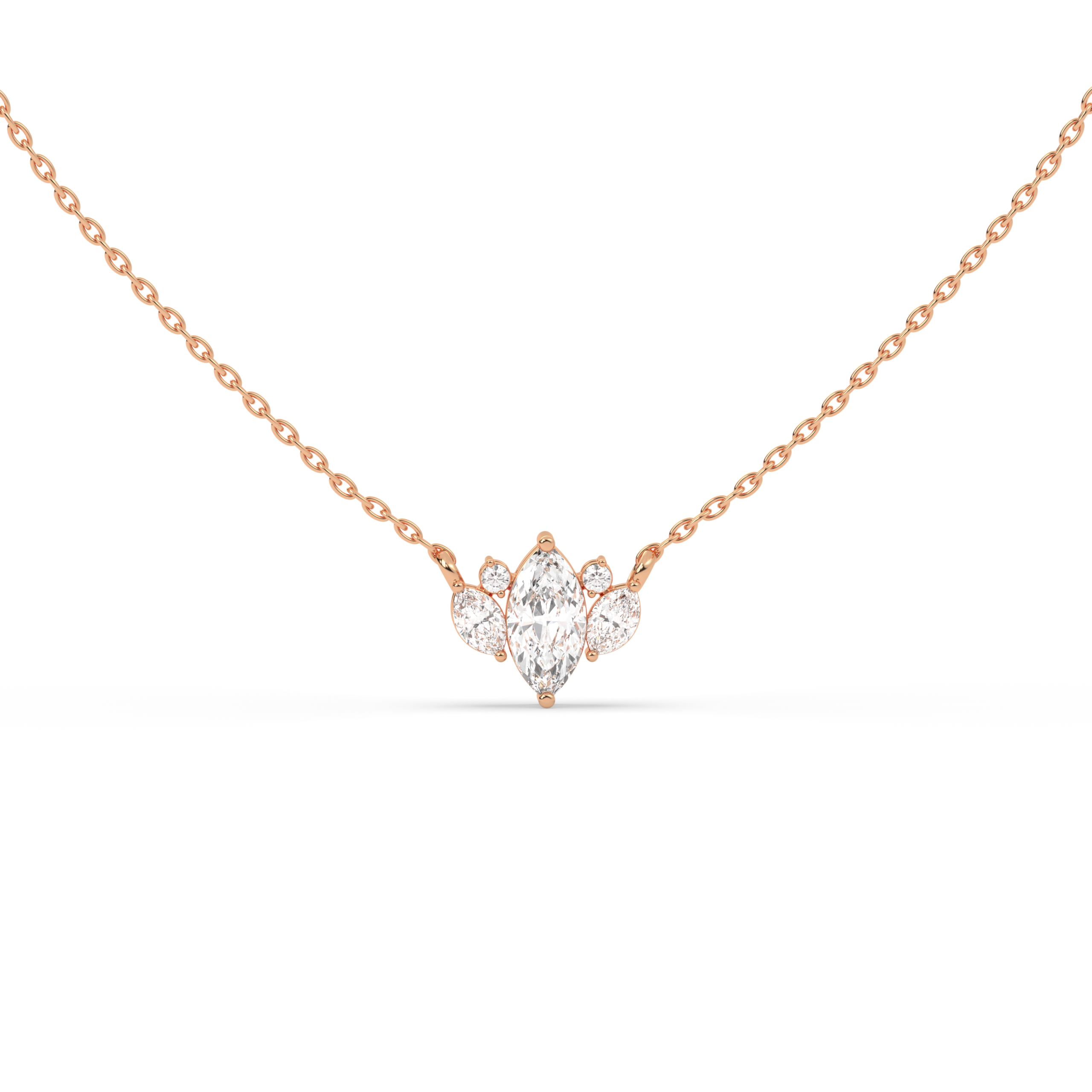 Marquise and round cluster pendant