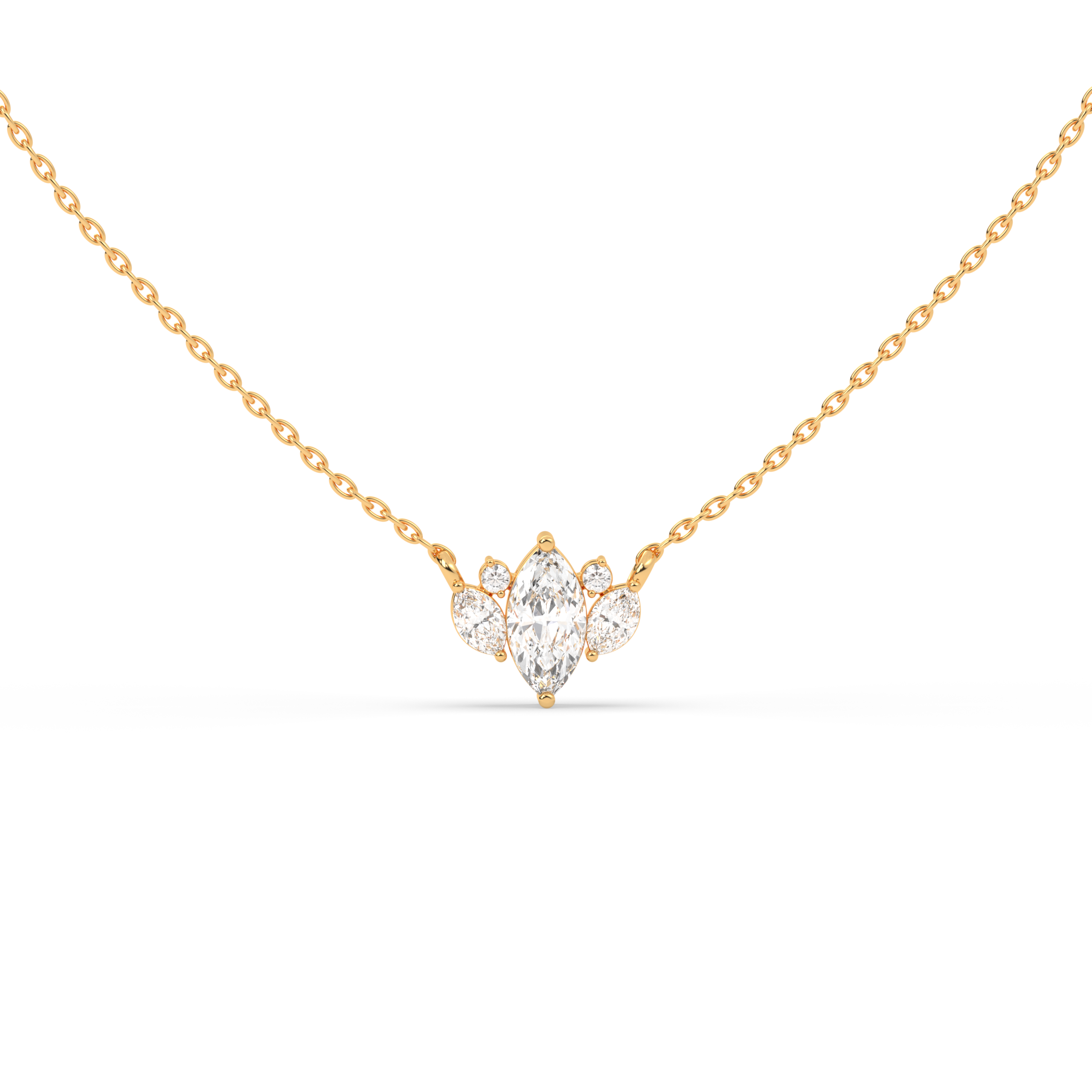 Marquise and round cluster pendant