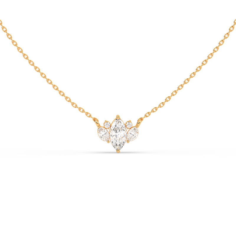 Marquise and round cluster pendant