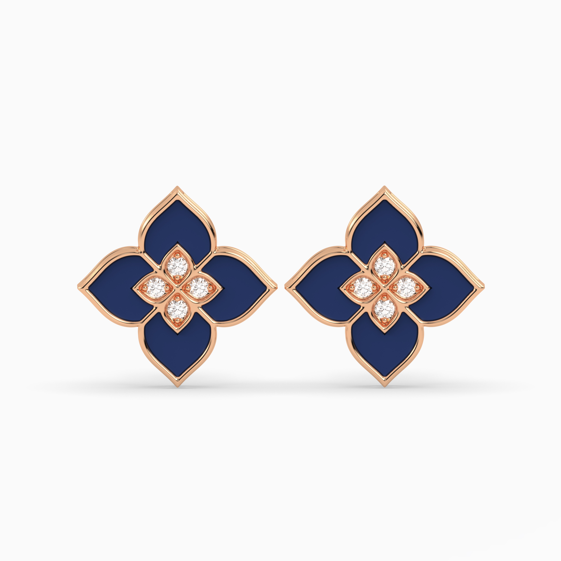 Enamel Earrings - Round Cut