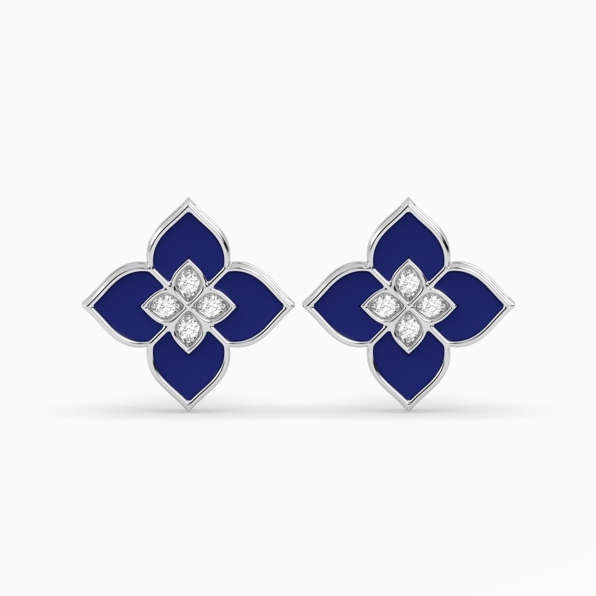 Enamel Earrings - Round Cut
