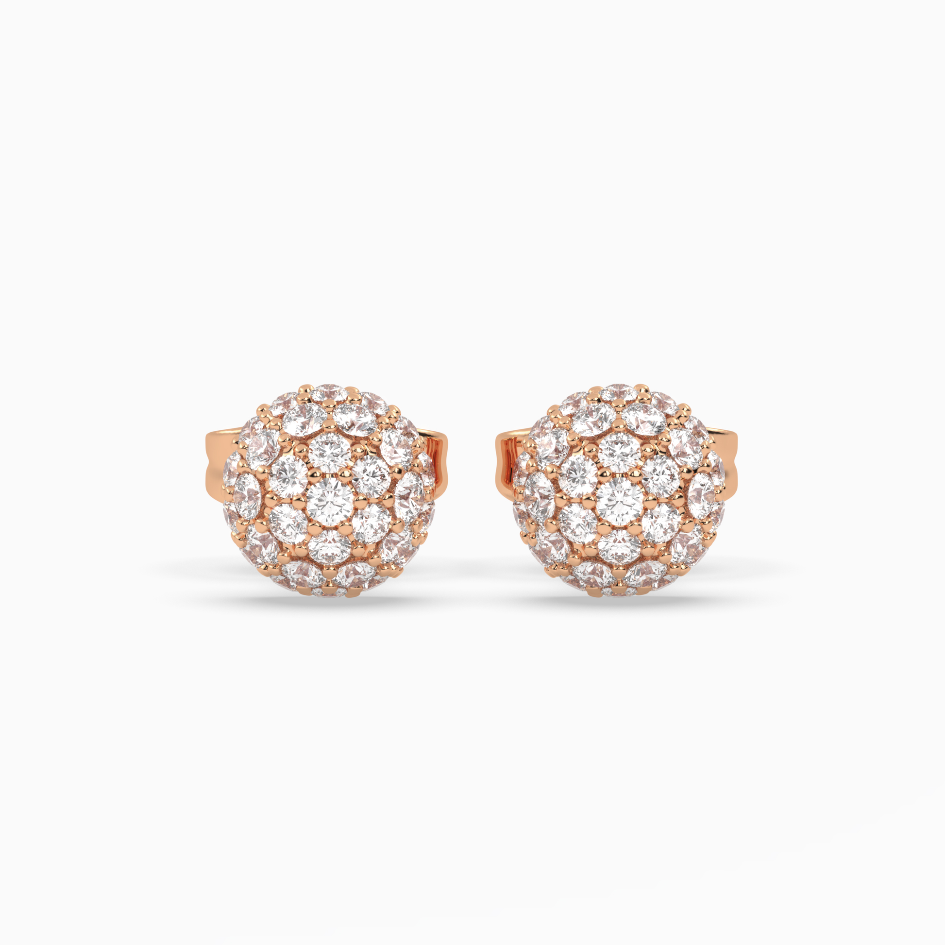 Round Diamond Cluster - Dome Earrings