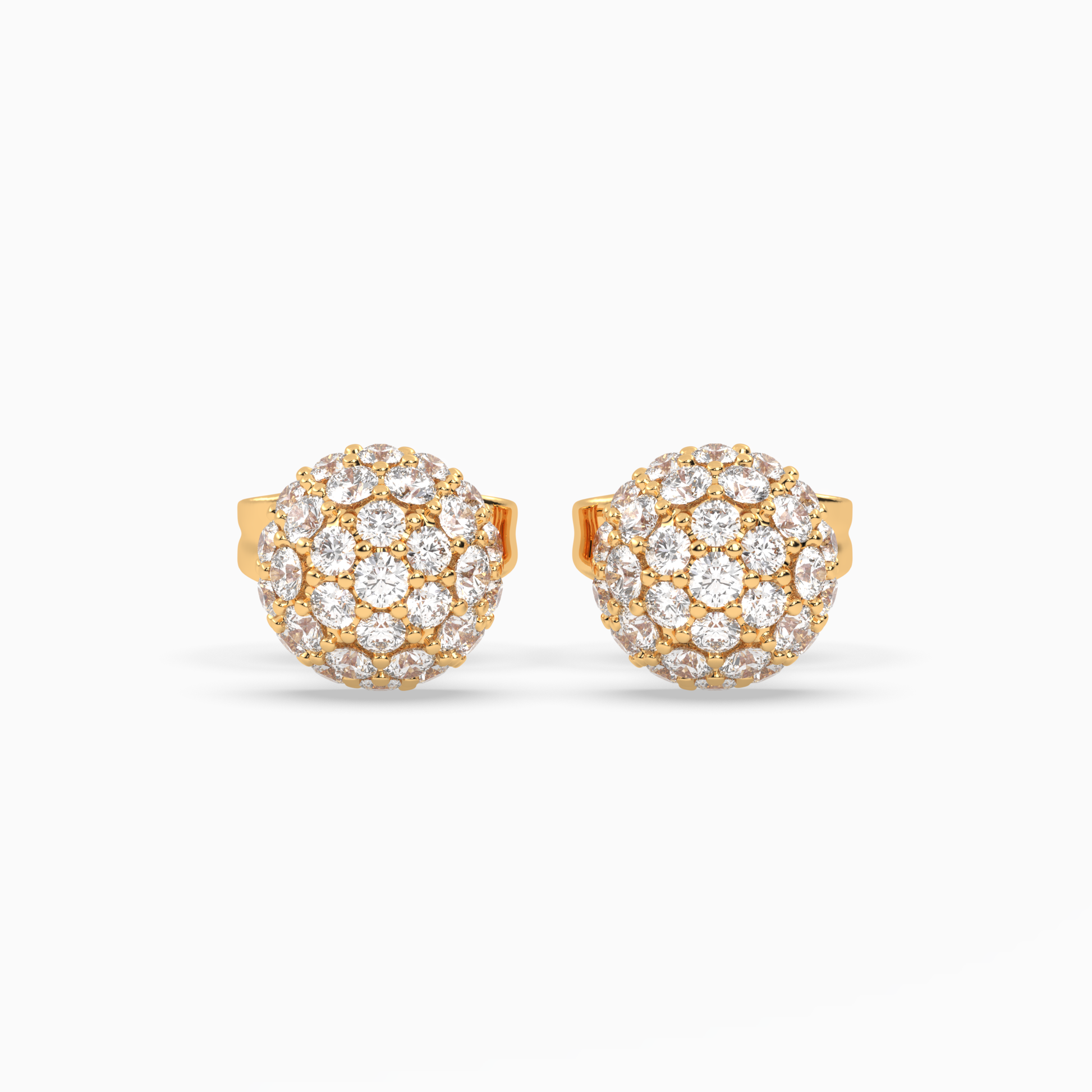 Round Diamond Cluster - Dome Earrings