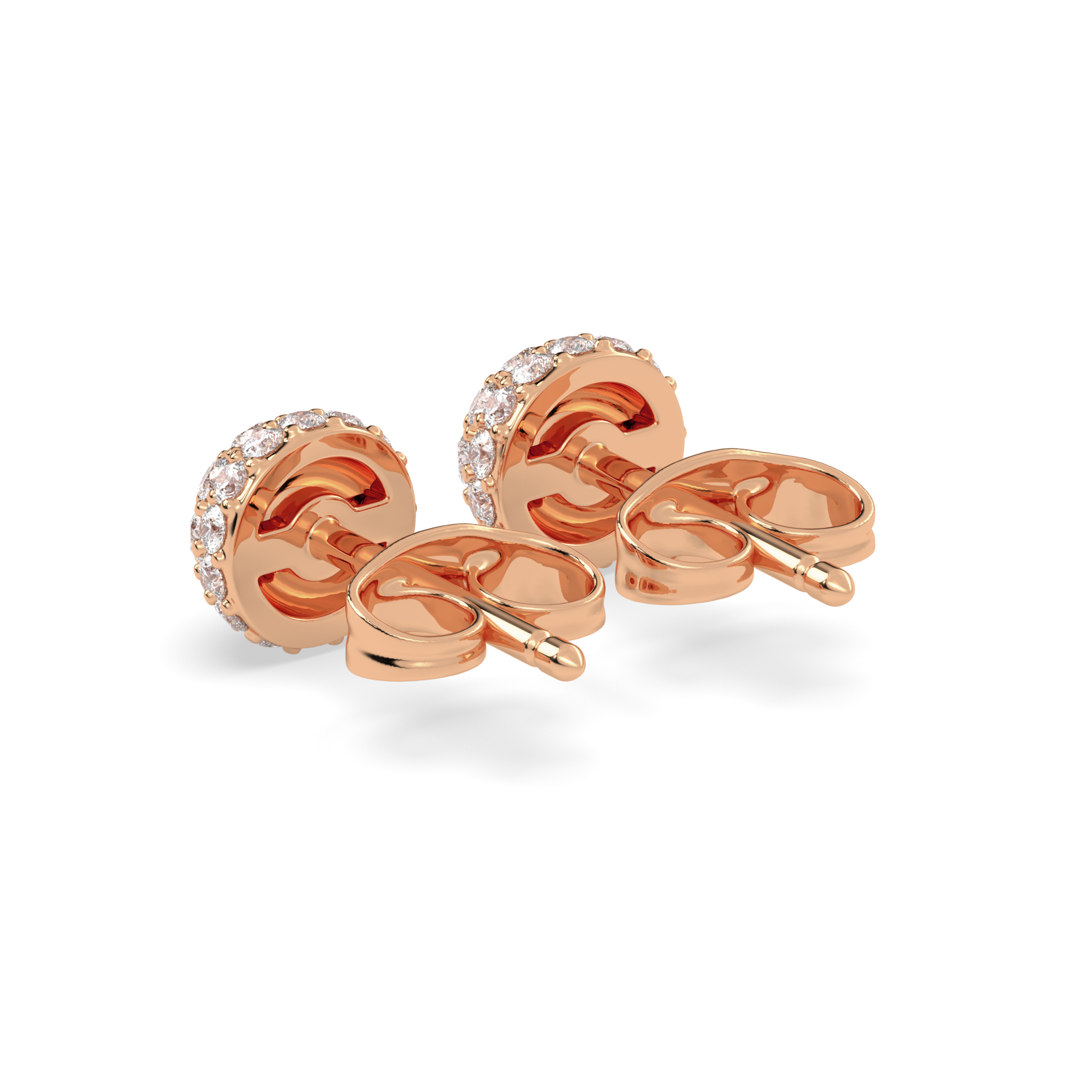 Round Diamond Cluster - Dome Earrings