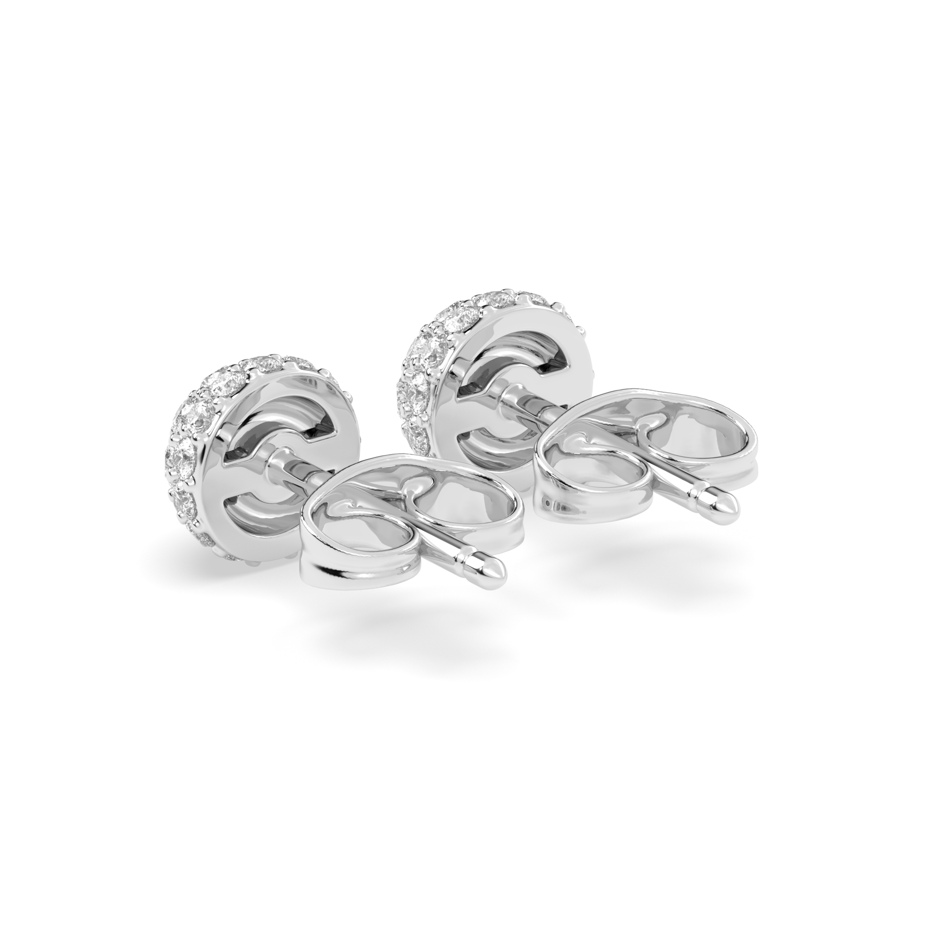 Round Diamond Cluster - Dome Earrings
