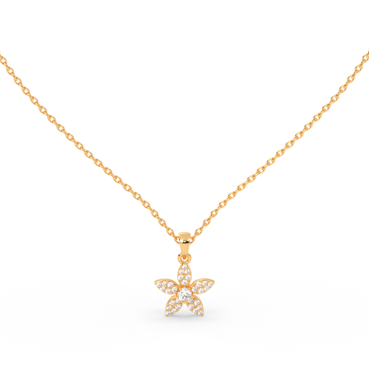 Star Cluster Pendant with Brilliant Round Diamond and Pavé Accents