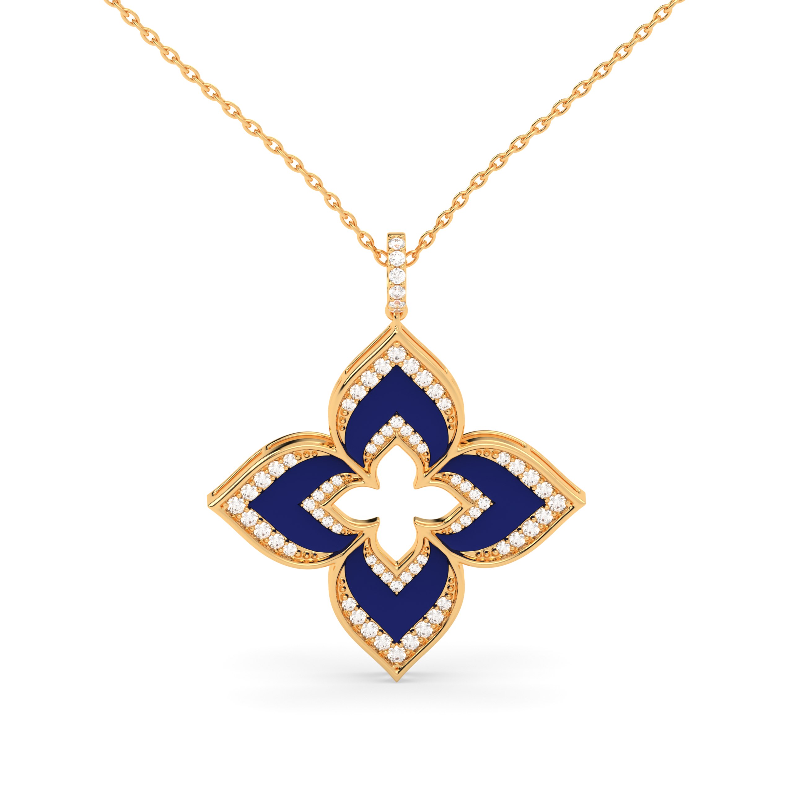 Enamel Pendant- Round Cut