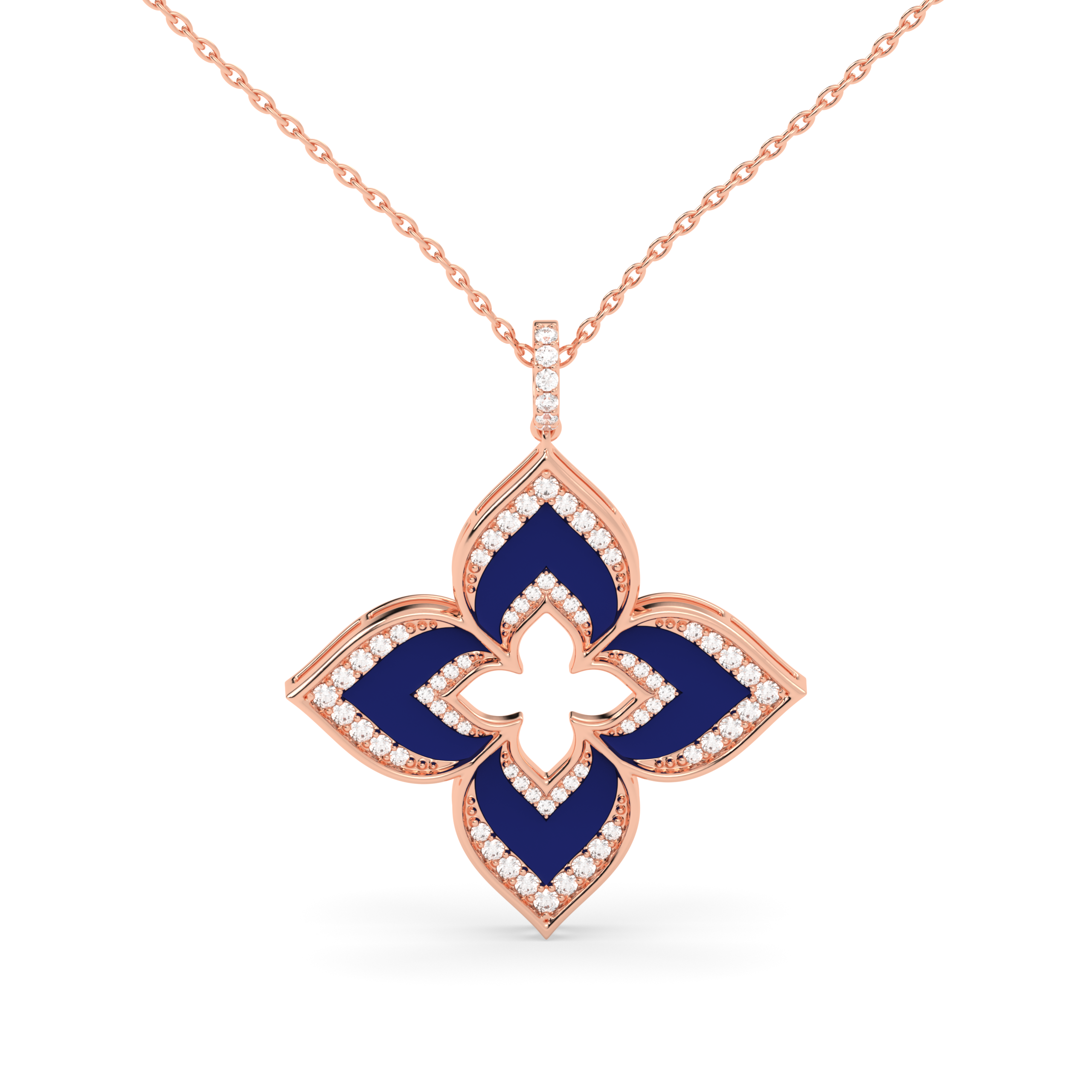 Enamel Pendant- Round Cut