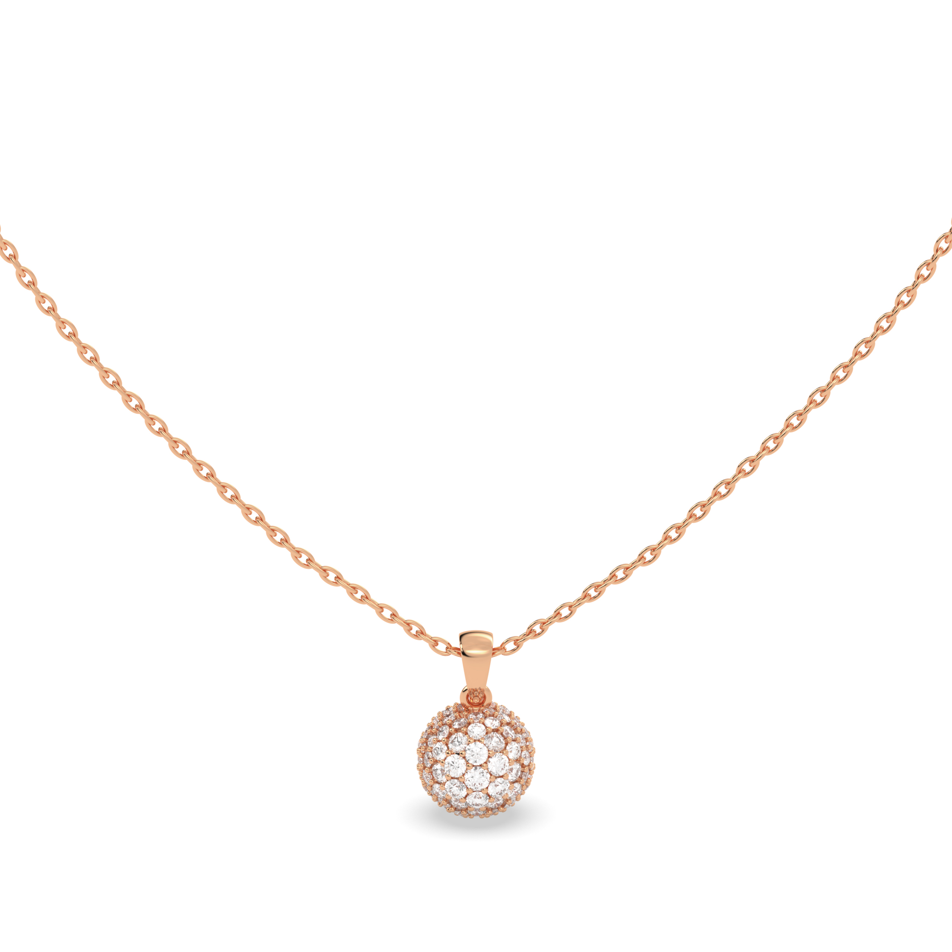 Round Diamond Cluster-Dome Pendant
