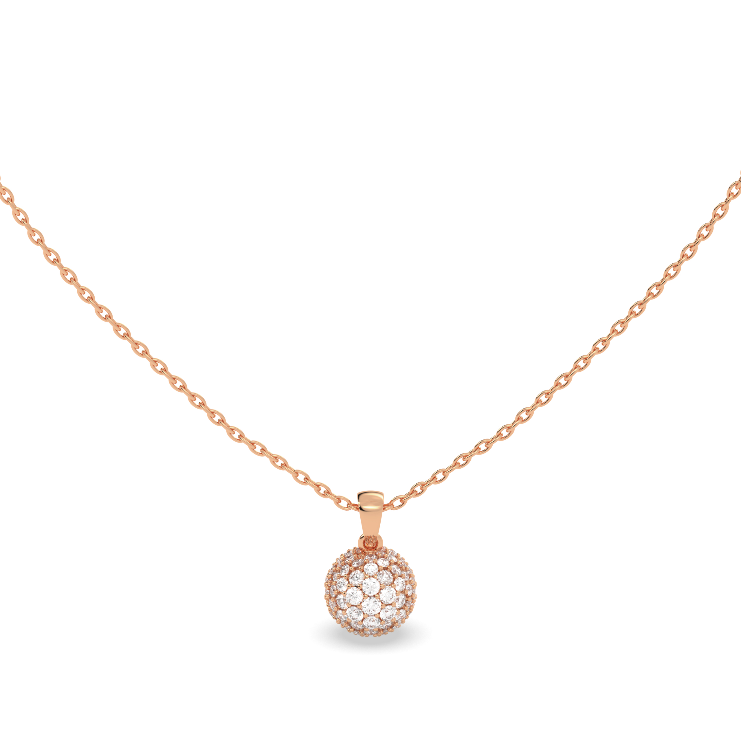 Round Diamond Cluster-Dome Pendant