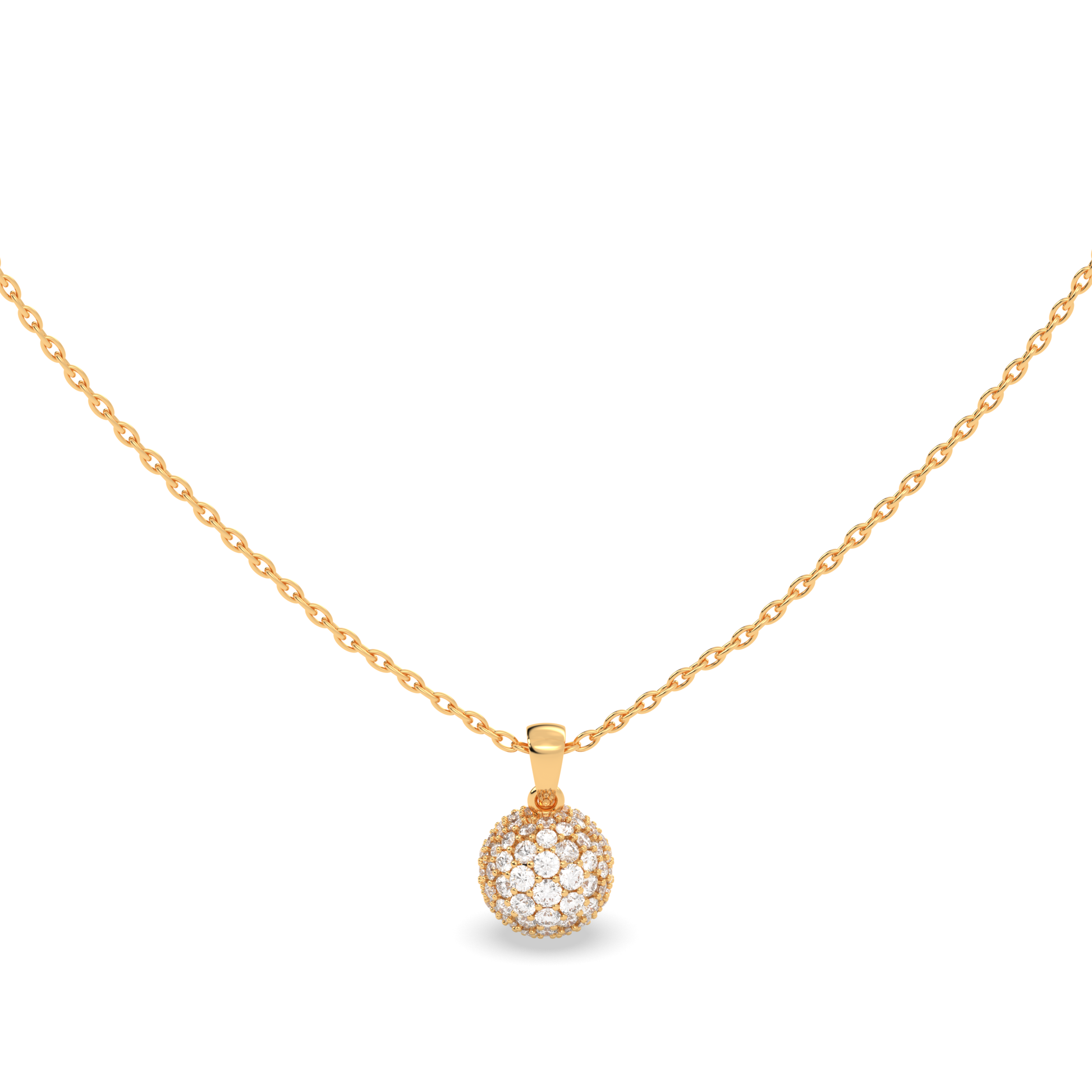 Round Diamond Cluster-Dome Pendant