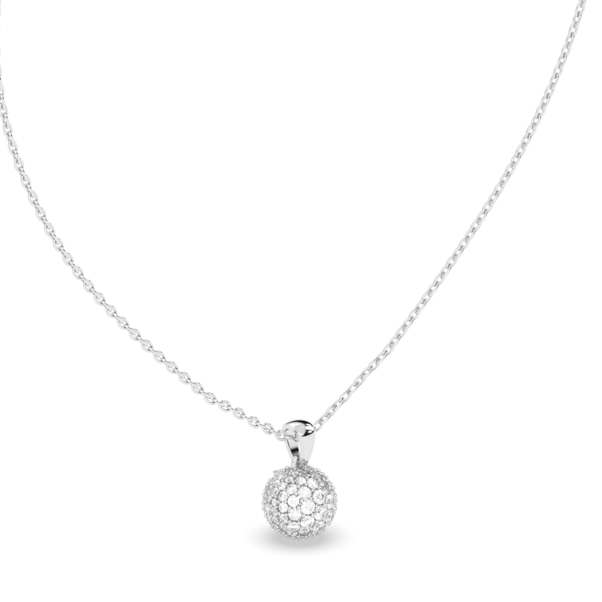 Round Diamond Cluster-Dome Pendant