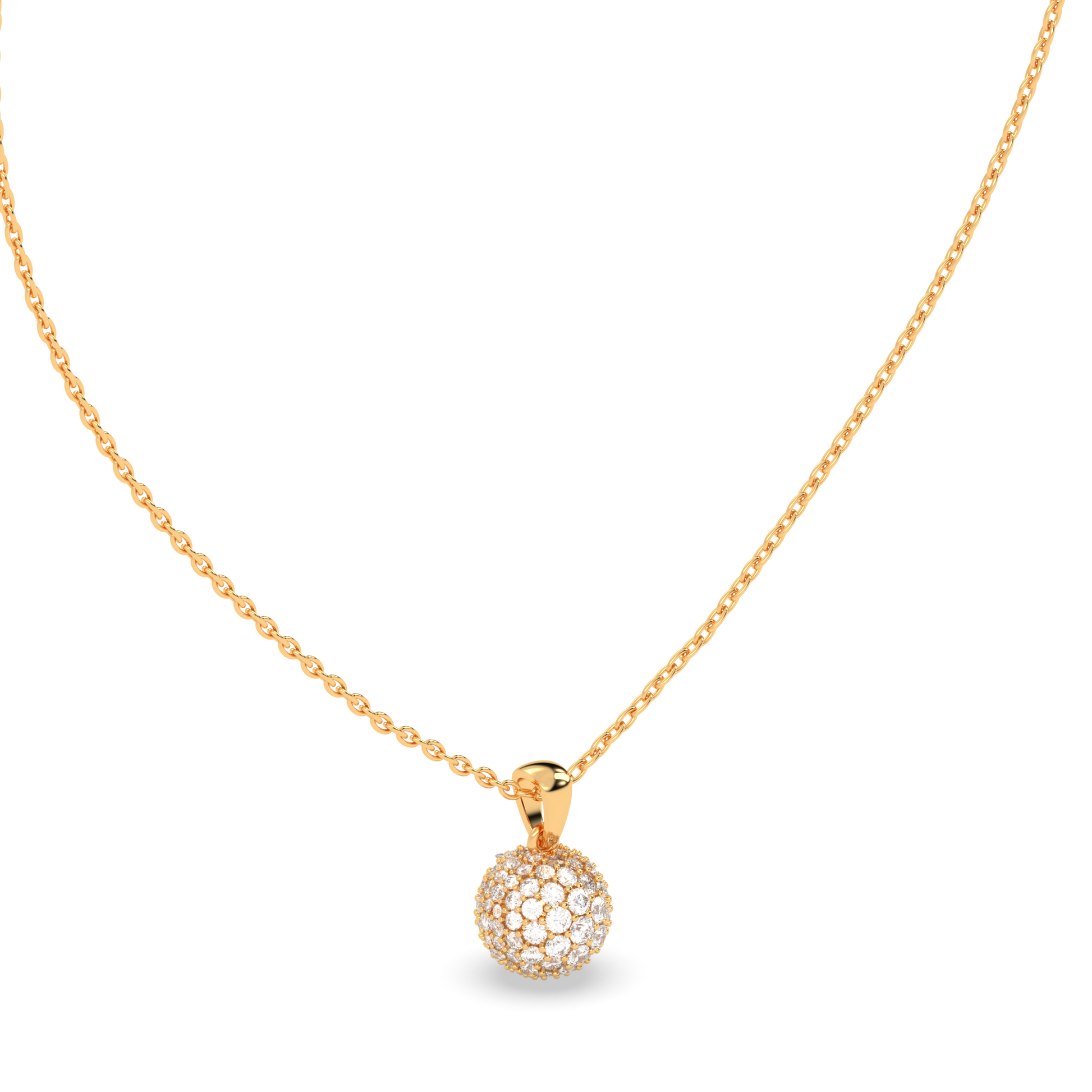 Round Diamond Cluster-Dome Pendant