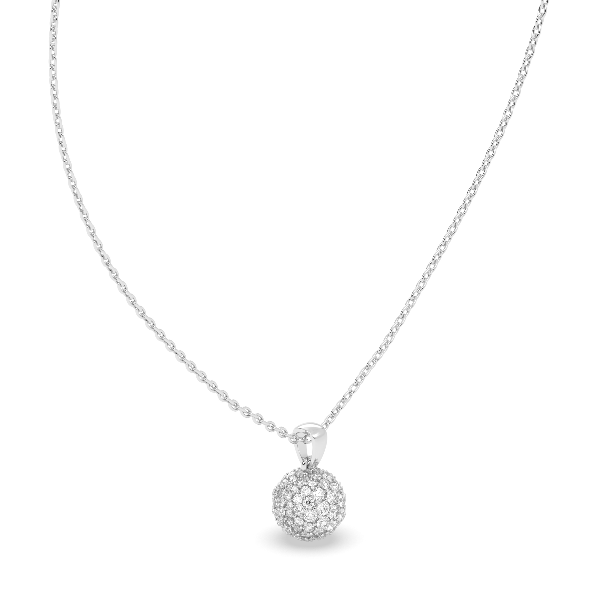 Round Diamond Cluster-Dome Pendant