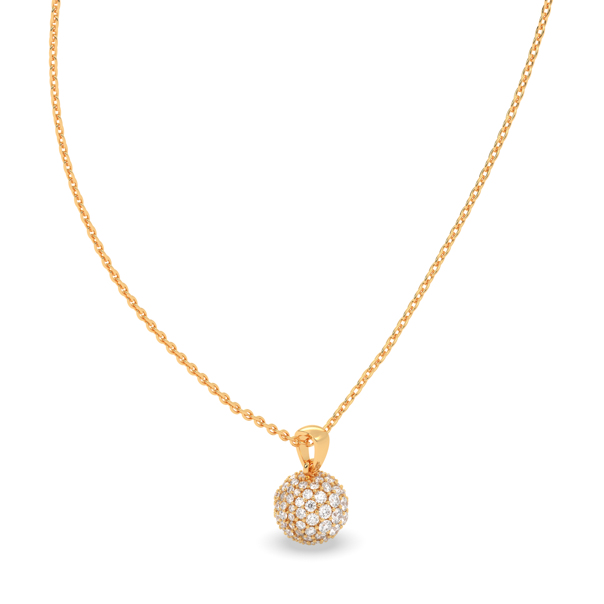 Round Diamond Cluster-Dome Pendant