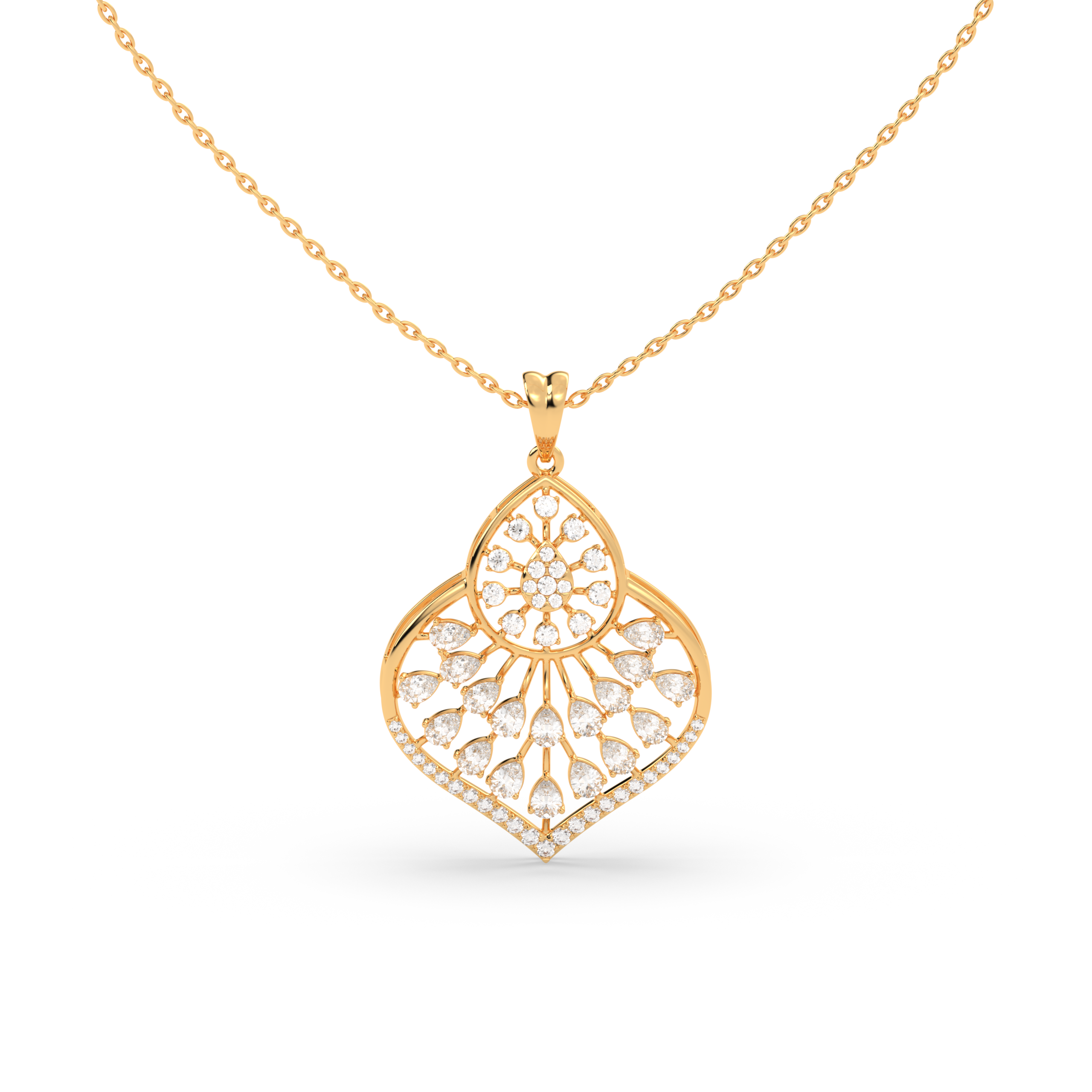 Lightweight Teardrop Diamond Pendant