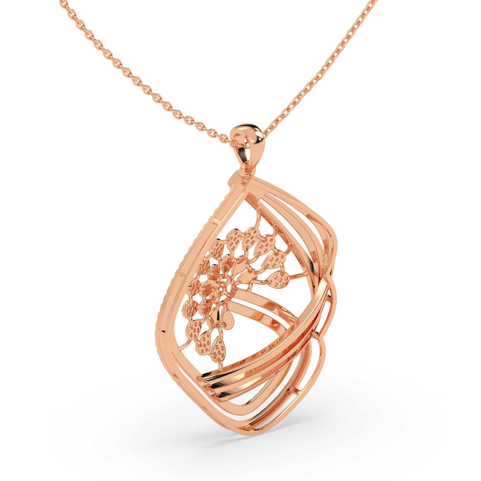 Floral Pavé Diamond Pendant