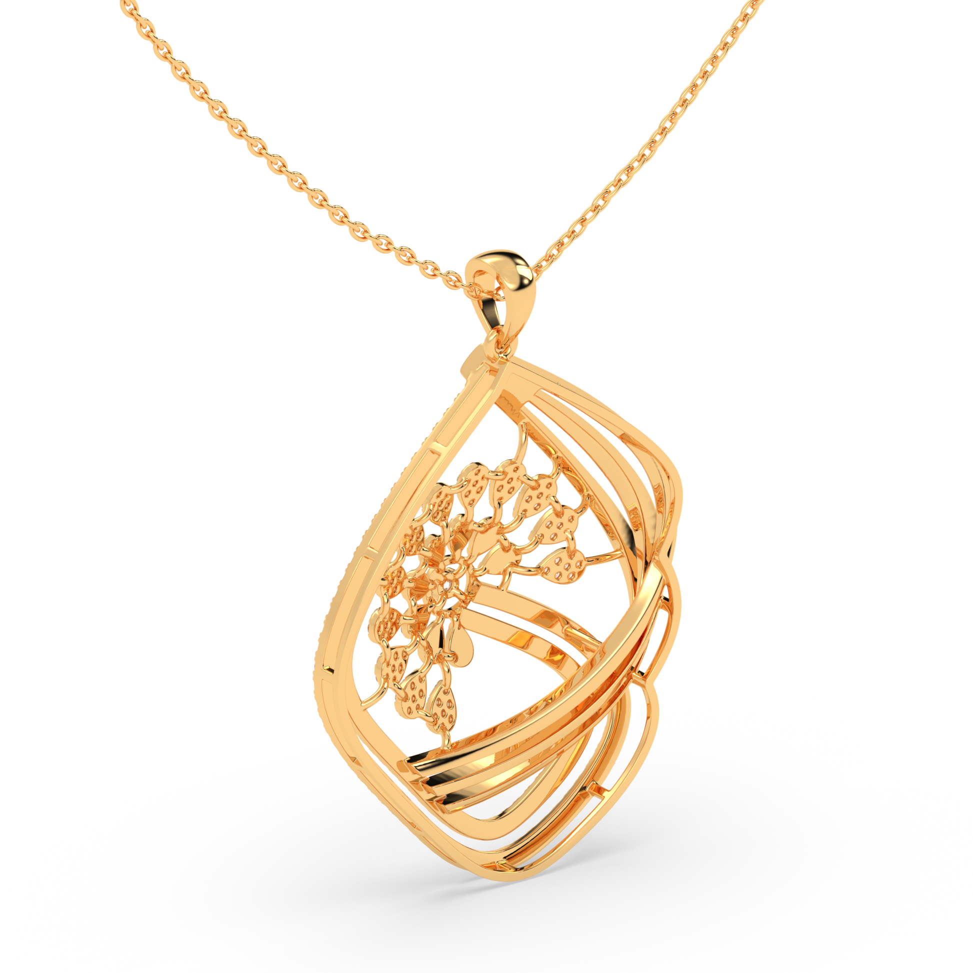 Floral Pavé Diamond Pendant