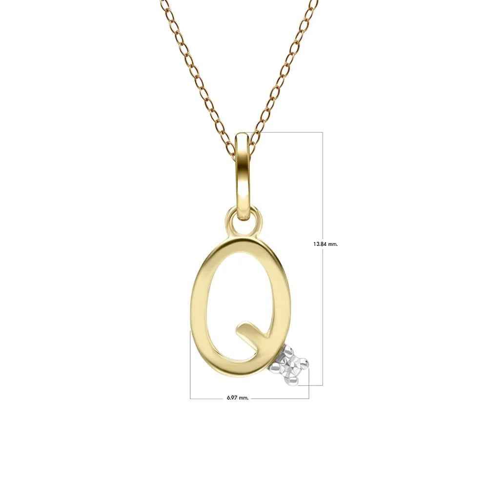 Gold Diamond Initial Pendant