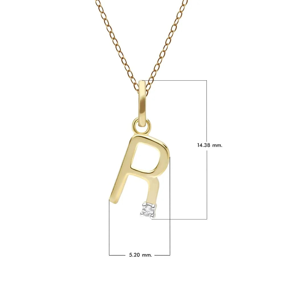 Gold Diamond Initial Pendant