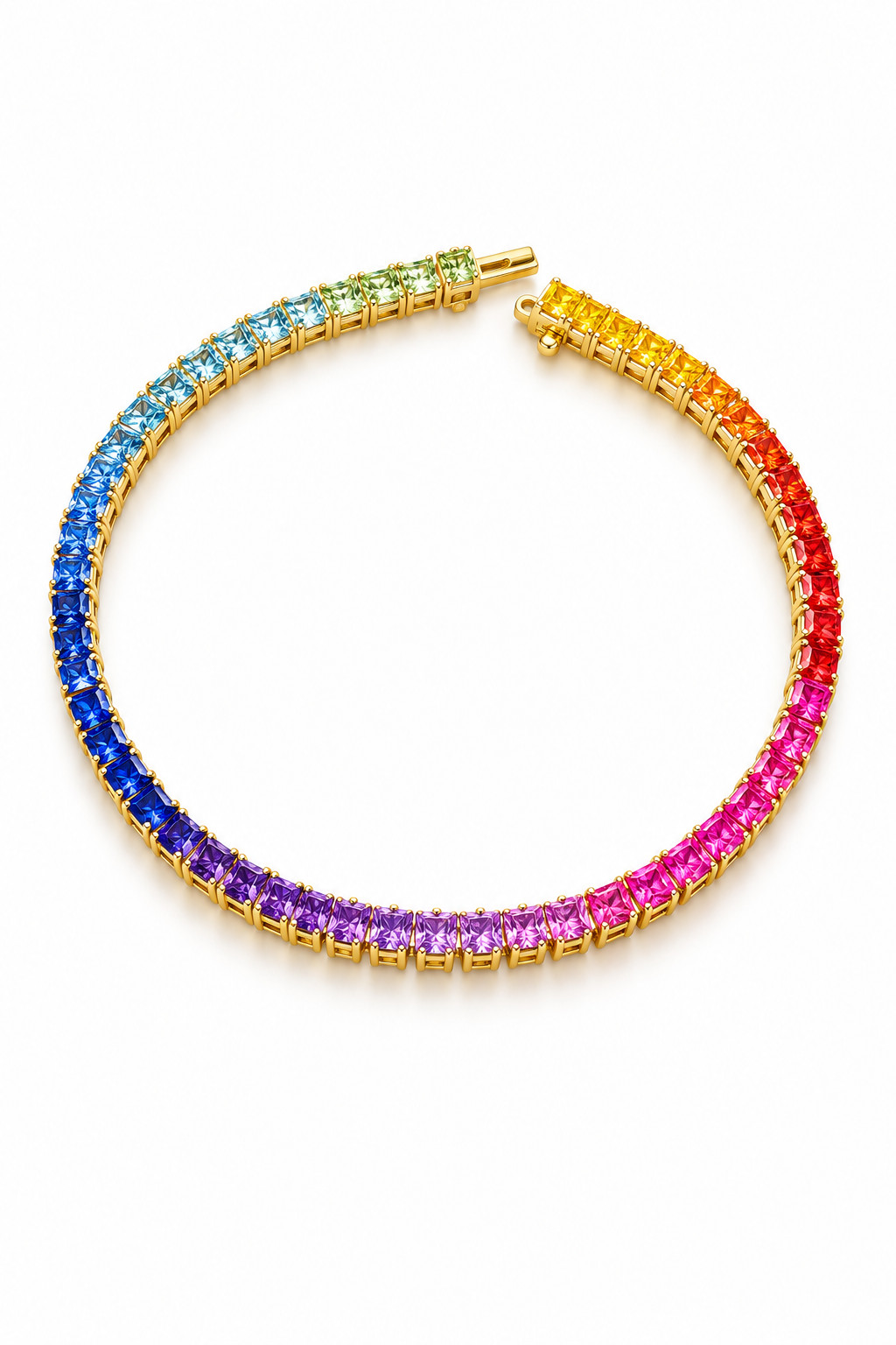 Rainbow Sapphire Tennis Bracelet