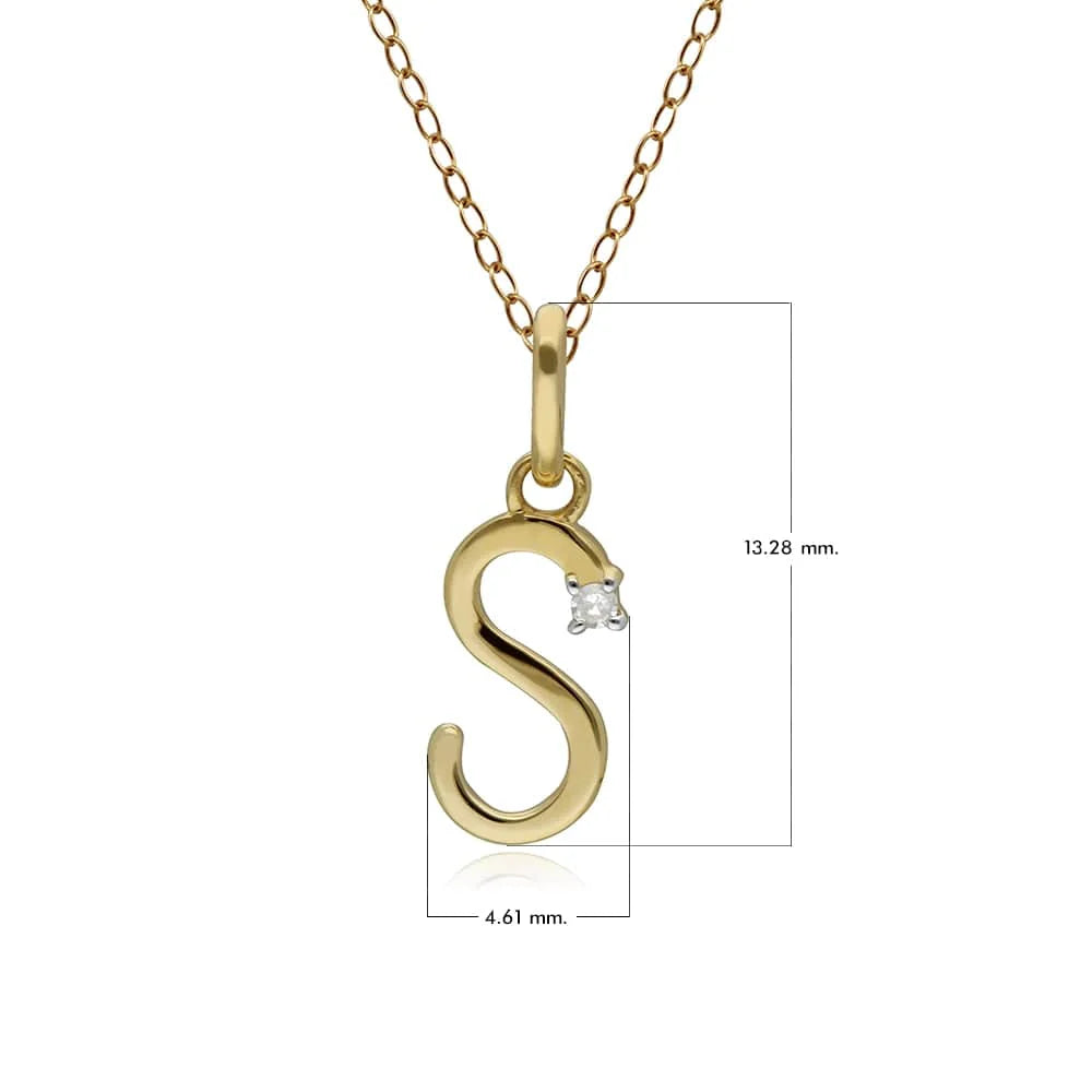 Gold Diamond Initial Pendant