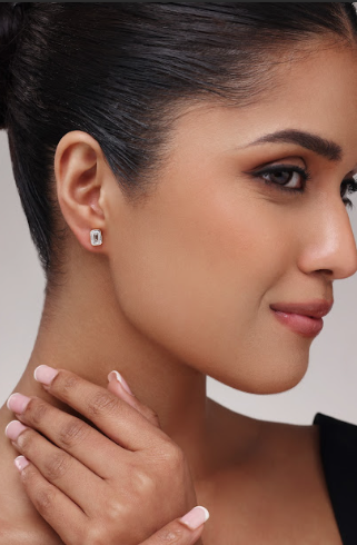 Emerald Bezel Solitaire Earrings
