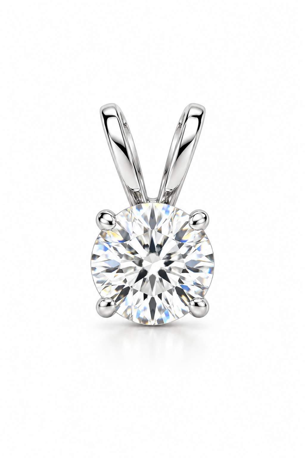 1.09 Ct Round Solitaire Diamond Pendant