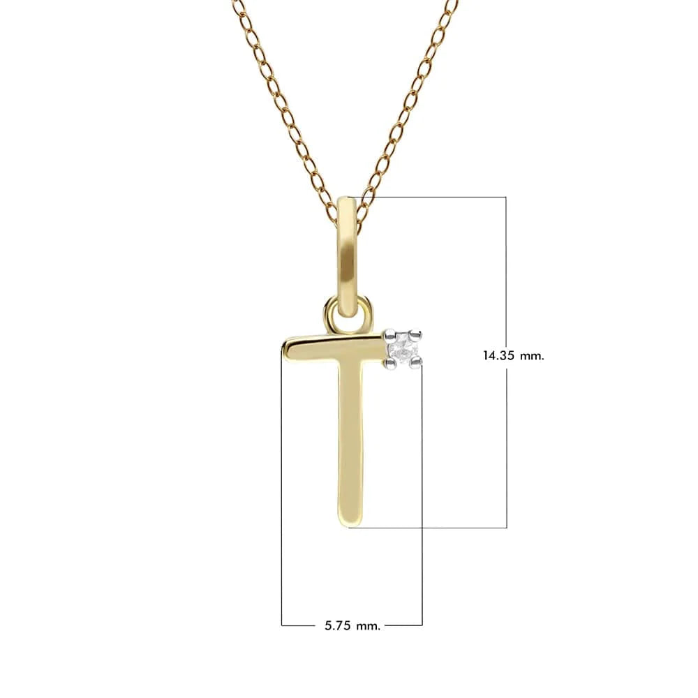 Gold Diamond Initial Pendant