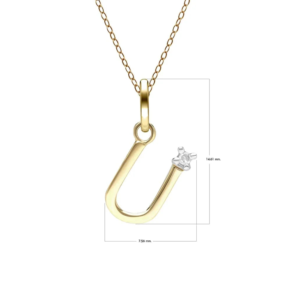 Gold Diamond Initial Pendant