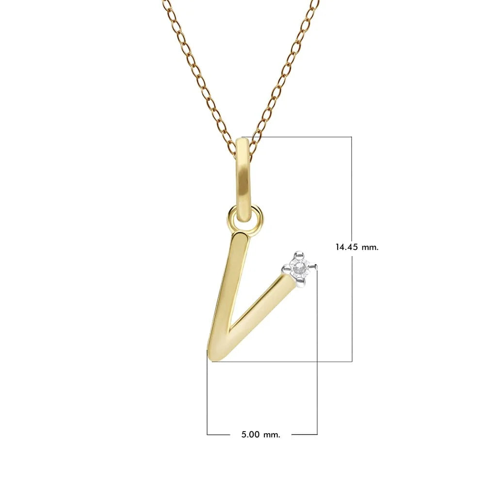 Gold Diamond Initial Pendant