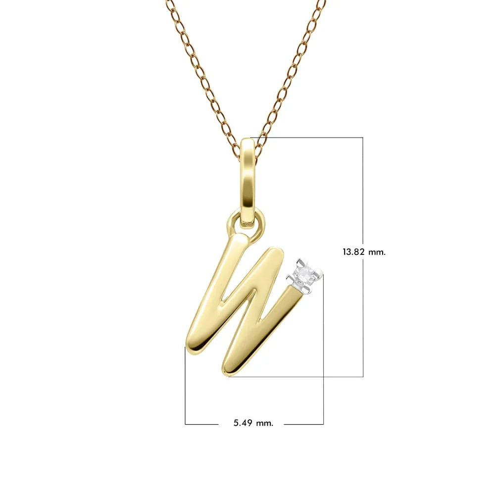 Gold Diamond Initial Pendant