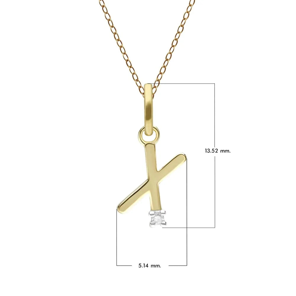 Gold Diamond Initial Pendant