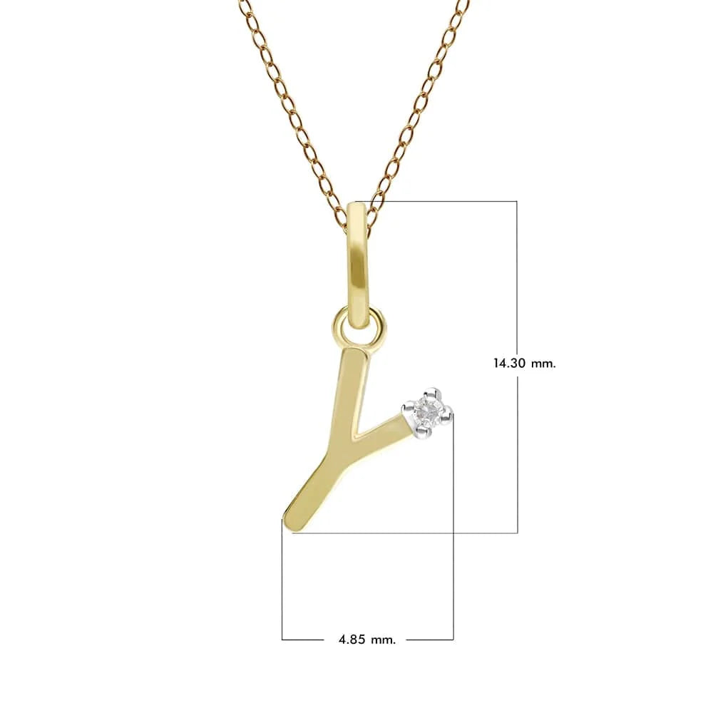 Gold Diamond Initial Pendant