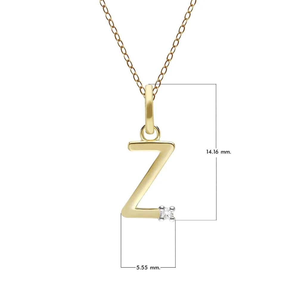 Gold Diamond Initial Pendant