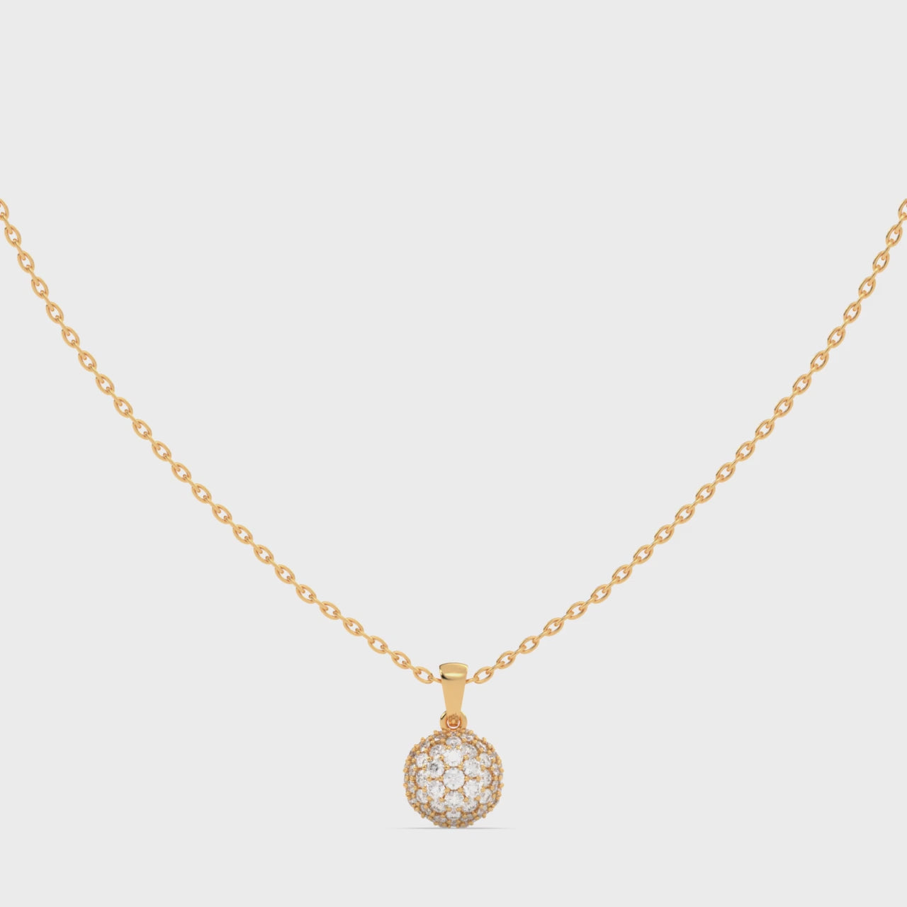 Load video: Round Diamond Cluster-Dome Pendant