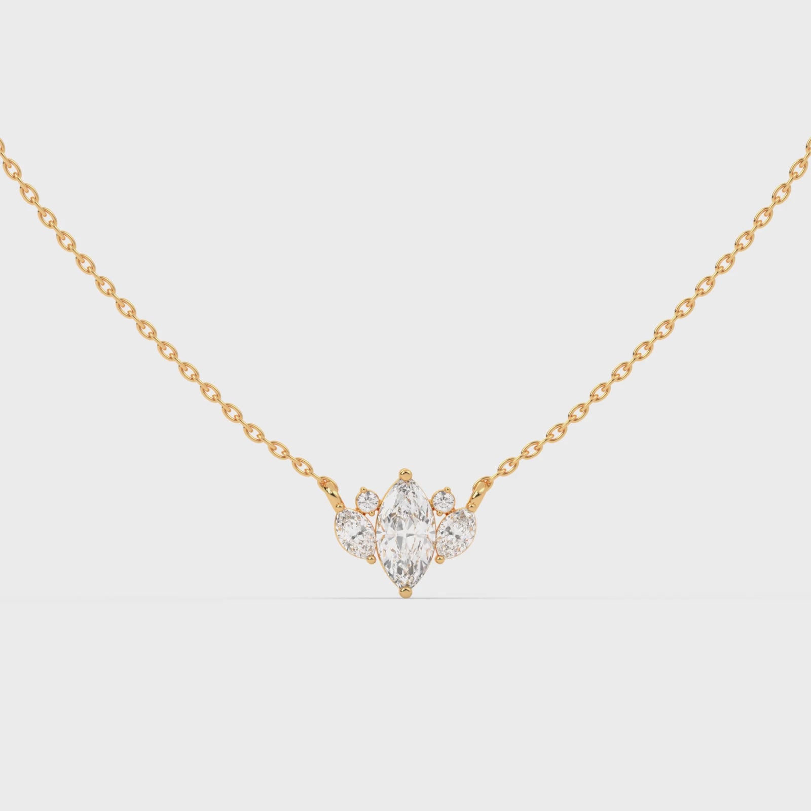 Load video: Marquise and round cluster pendant