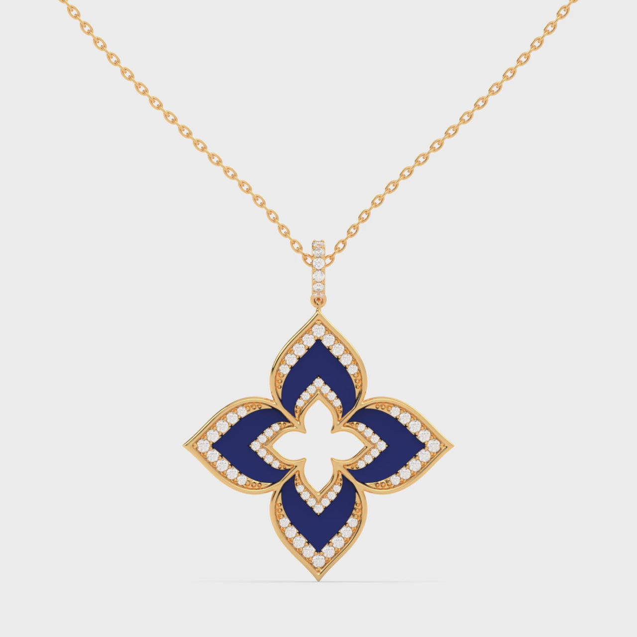 Load video: Enamel Pendant- Round Cut