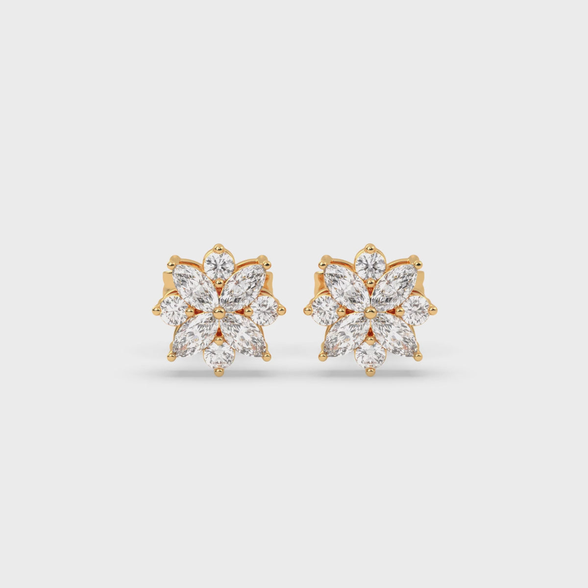 Load video: Marquise Flower Stud Earrings
