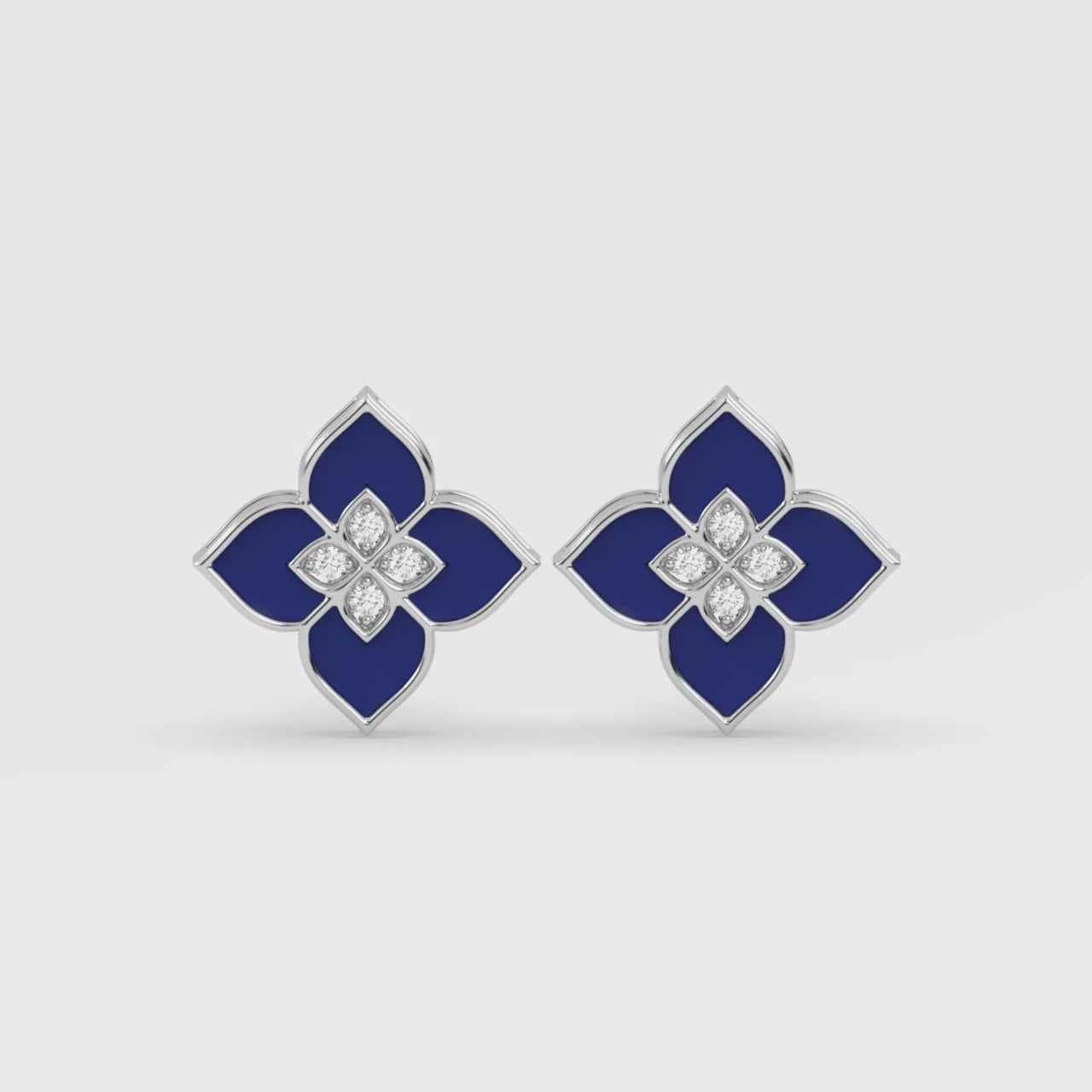 Load video: Enamel Earrings - Round Cut