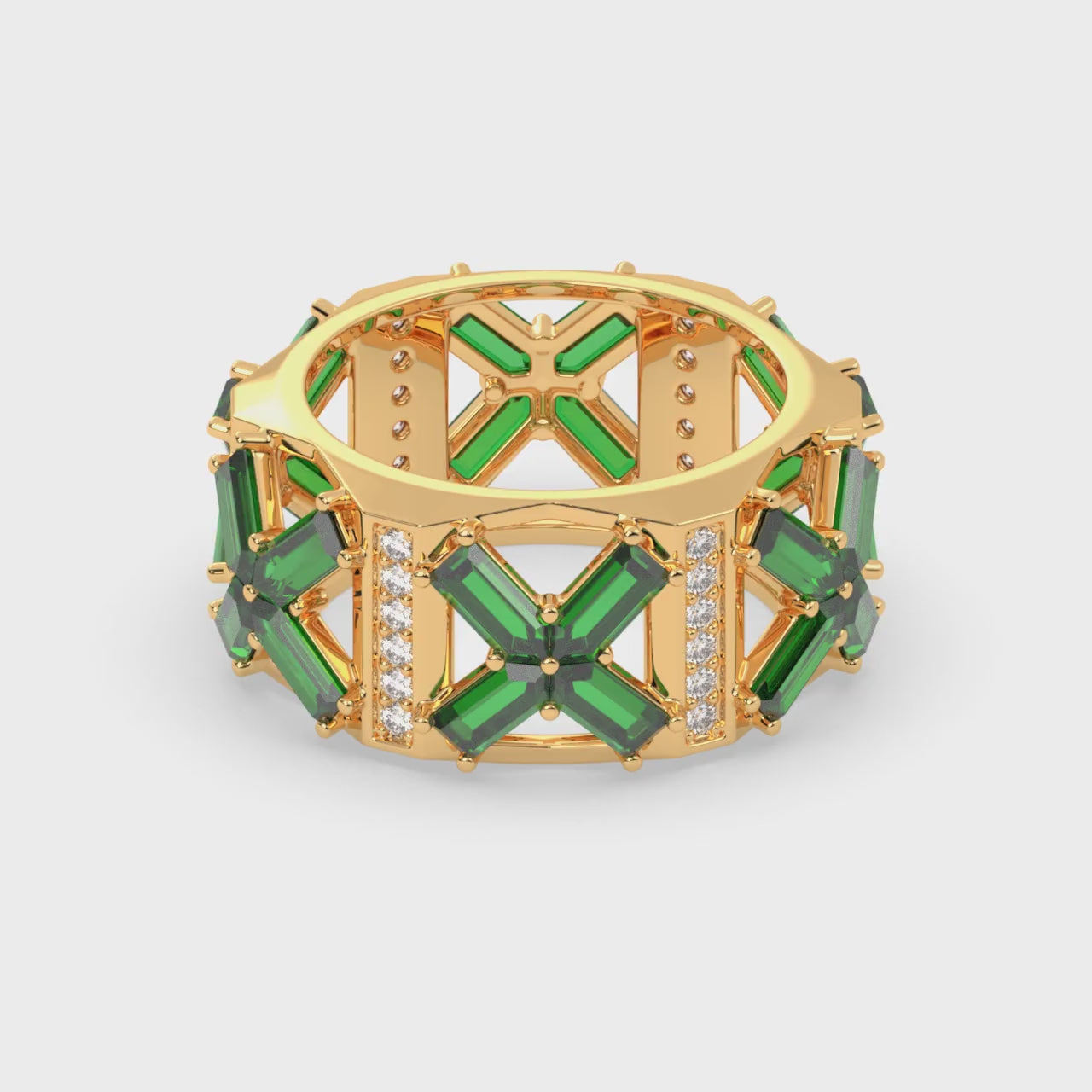 Load video: Multi X and Round Diamond Band
