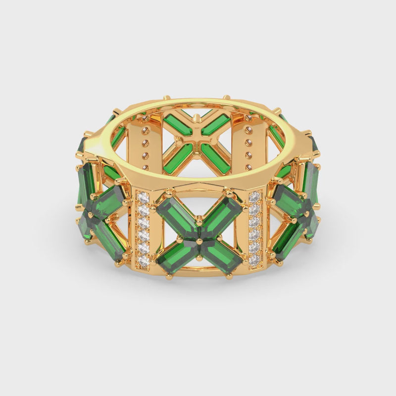 Multi X and Round Diamond Band